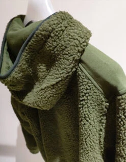 BEAR SURFBOARDS FURRY HOODIE FULL ZIP BEETLE -SurfVibe Shop bear surfboards furry hoodie felpa zip in pile con cappuccio