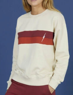 LIGHTNING BOLT BLOCK CREW FLEECE WOMAN -SurfVibe Shop lightning bolt block crew felpa donna 3