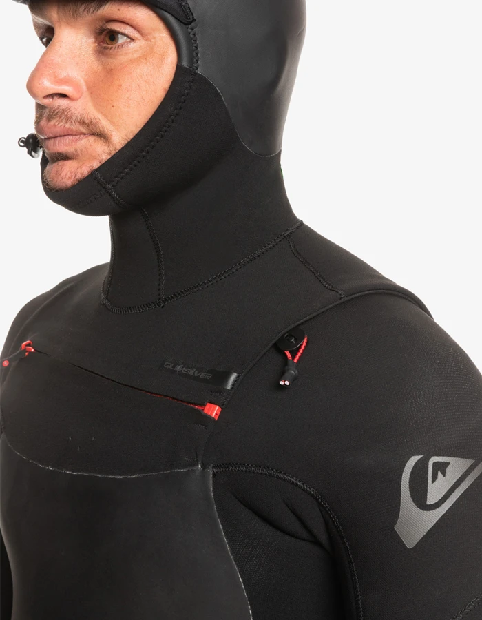 QUIKSILVER 5/4/3 MARATHON SESSION HOODED CHEST ZIP WETSUIT BLACK 5 QUIKSILVER 5/4/3 MARATHON SESSION HOODED CHEST ZIP WETSUIT BLACK - Image 5