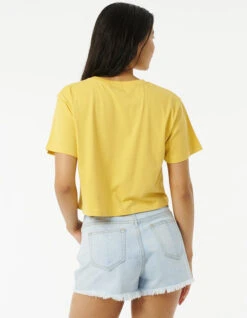 RIP CURL BRAZIALIAN SOUL CROP TEE LIGHT YELLOW -SurfVibe Shop rip curl brazilian soul crop tee donna light yellow 3