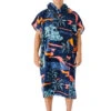 RIP CURL COMBO PRINT HOODED TOWEL BLACK BLUE