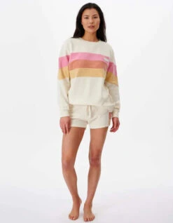 RIP CURL HEAT WAVE FLEECE SHORT OFF WHITE -SurfVibe Shop rip curl heat wave pantaloncini donna off white 3