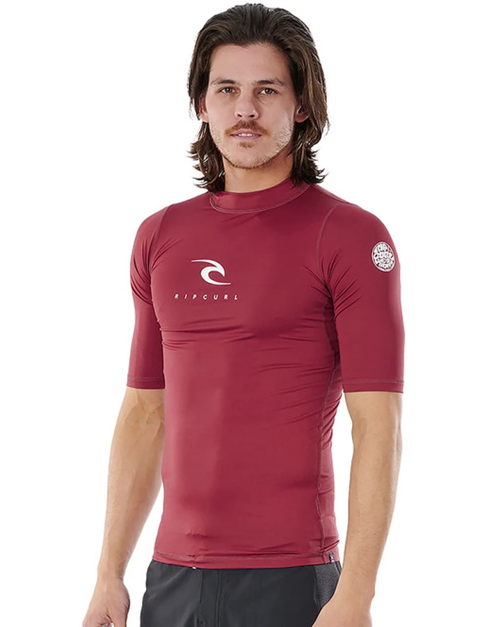 RIP CURL CORPS SHORT SLEEVE UV TEE MAROON 1 RIP CURL CORPS SHORT SLEEVE UV TEE MAROON