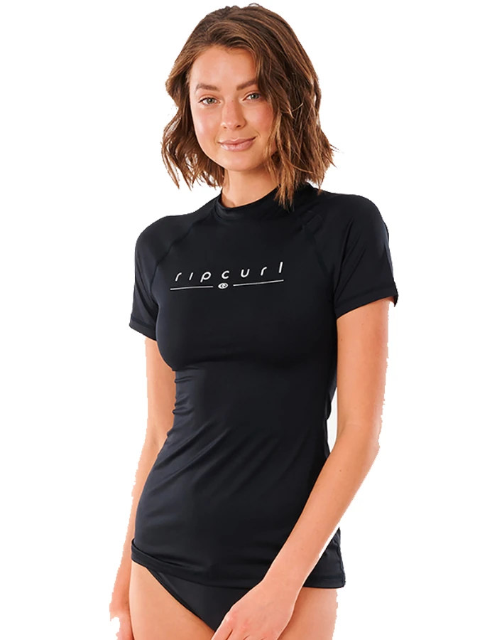 RIP CURL GOLDEN RAYS SHORT SLEEVE UV TEE BLACK 1 RIP CURL GOLDEN RAYS SHORT SLEEVE UV TEE BLACK