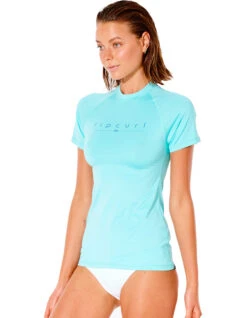 RIP CURL GOLDEN RAYS SHORT SLEEVE UV TEE LIGHT AQUA