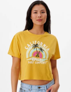 RIP CURL SUNNY PARADISE SHORT SLEEVE CROP TEE