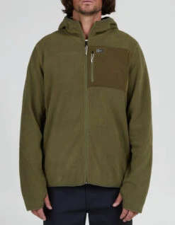 SALTY CREW EBBTIDE ZIP HOODY POLAR FLEECE OLIVE