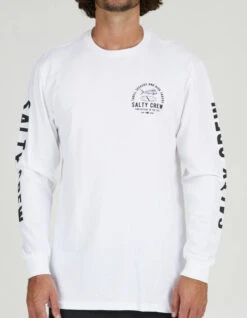 SALTY CREW LATERAL LINE LONG SLEEVE WHITE -SurfVibe Shop salty crew lateral line maglia maniche lunghe white 1