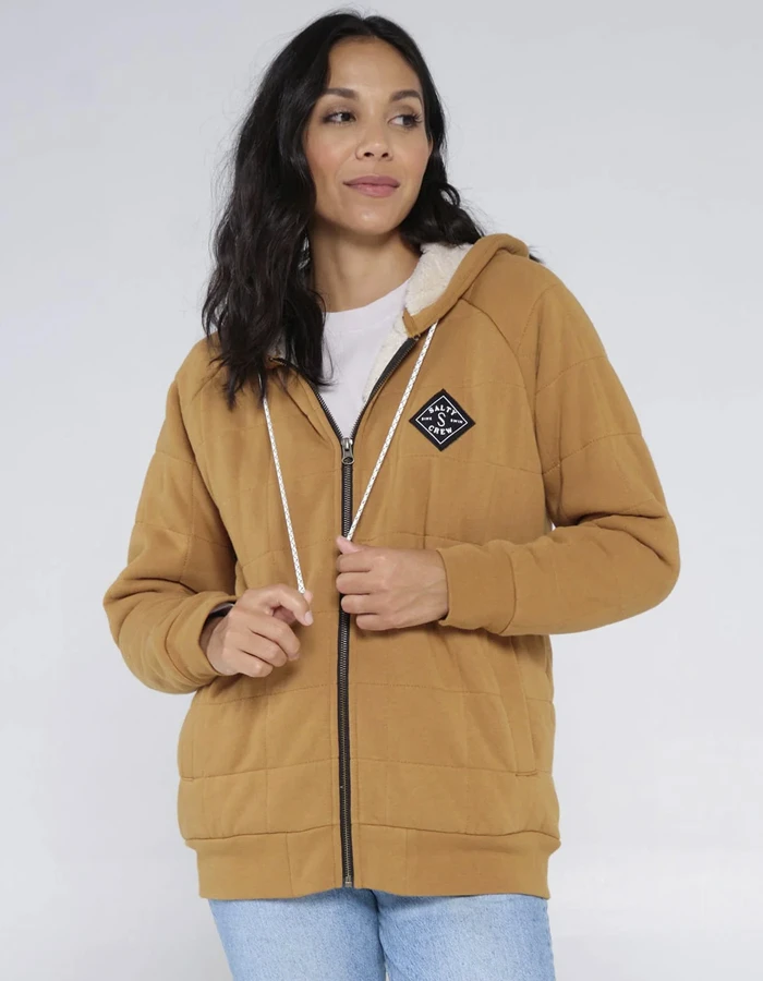 SALTY CREW SEEKING SHERPA HOODY WORKWEAR BROWN 1 SALTY CREW SEEKING SHERPA HOODY WORKWEAR BROWN
