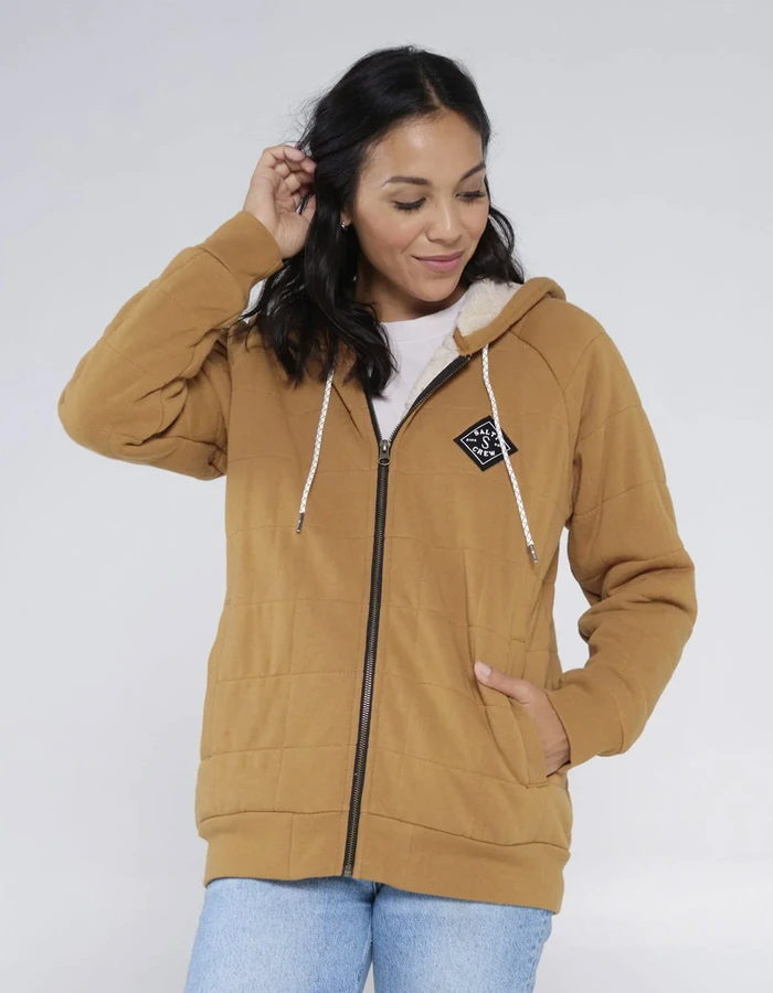 SALTY CREW SEEKING SHERPA HOODY WORKWEAR BROWN 2 SALTY CREW SEEKING SHERPA HOODY WORKWEAR BROWN - Image 2