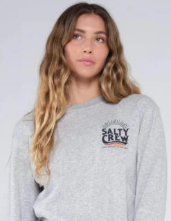 Salty Crew THE WAVE CREW CREW ATHLETIC HEATHER -SurfVibe Shop salty crew the wave felpa girocollo athletic heather 3
