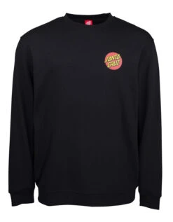 SANTA CRUZ CLASSIC DOT CHEST CREW BLACK -SurfVibe Shop santa cruz classic dot chest crew felpa black 3