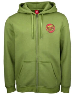 SANTA CRUZ CLASSIC DOT ZIP HOOD DILL GREEN -SurfVibe Shop santa cruz classic dot zip felpa cappuccio dill green 3