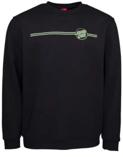 SANTA CRUZ OPUS DOT STRIPE CREW BLACK MINT -SurfVibe Shop santa cruz opus dot stripe crew felpa mint black