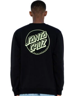 SANTA CRUZ OPUS DOT STRIPE CREW BLACK MINT -SurfVibe Shop santa cruz opus dot stripe crew felpa mint black 4