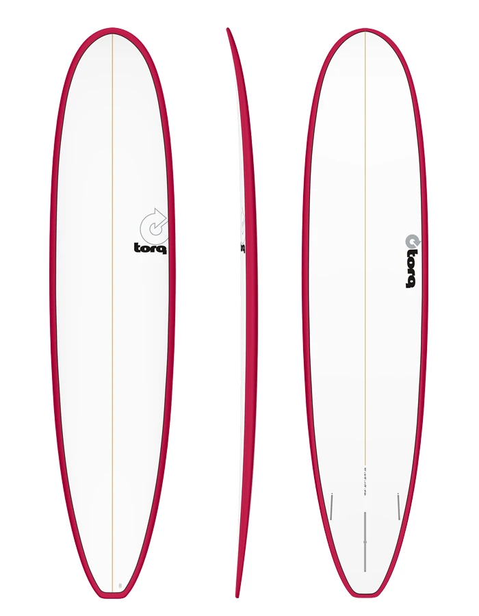 TORQ TET 8'6" LONGBOARD PINLINE COLOR RAIL RED