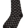 VANS CHECKERBOARD CREW SOCKS BLACK CHARCOAL