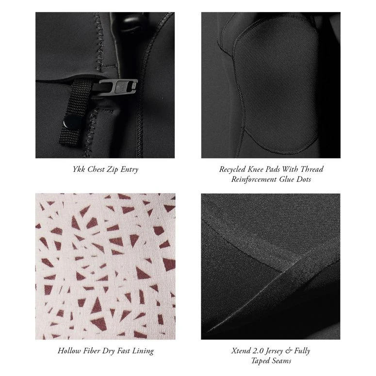 VISSLA 7 SEAS 4/3 FULL SUIT CHEST ZIP BLACK - Image 4