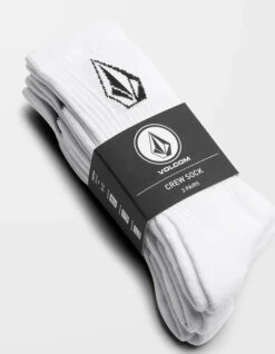 VOLCOM FULL STONE SOCKS WHITE 3 PACK -SurfVibe Shop volcom full stone calzini pacco da 3 white 2