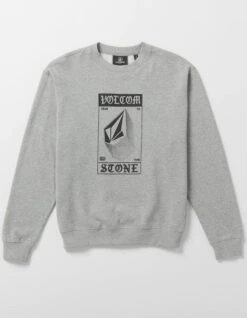 VOLCOM WATANITE SWEATSHIRT HEATHER GREY -SurfVibe Shop volcom watanite felpa gircollo heather grey 2