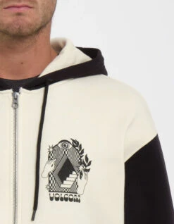 VOLCOM WATANITE ZIP HOODIE DIRTY WHITE -SurfVibe Shop volcom watanite felpa zip con cappuccio 2